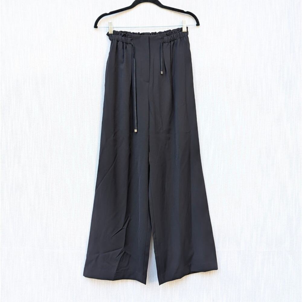Copiner Black High-rise Wide Leg Ankle Trouser Dress Pants, size XS-S